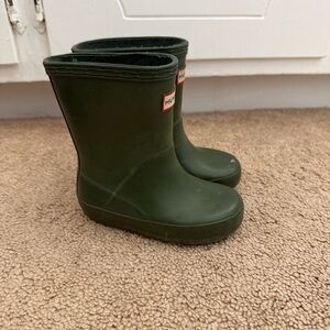 Toddler Hunter Green Rain Boots (Size 5)